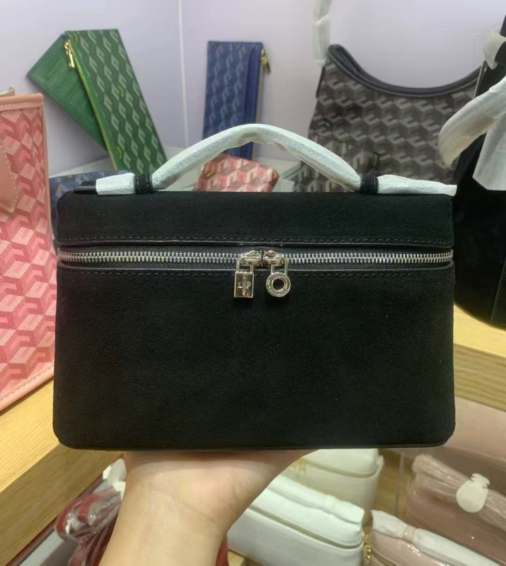 L19 Torbica od prave kože, mat nubuk, torbica za obrok, kozmetička torbica, ručna ili preko ramena, crossbody, ulični stil