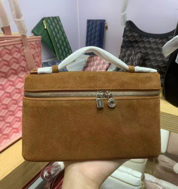 L19 Torbica od prave kože, mat nubuk, torbica za obrok, kozmetička torbica, ručna ili preko ramena, crossbody, ulični stil