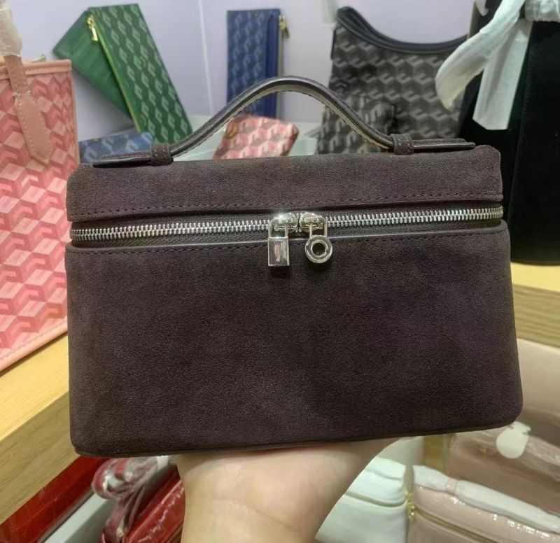 L19 Torbica od prave kože, mat nubuk, torbica za obrok, kozmetička torbica, ručna ili preko ramena, crossbody, ulični stil