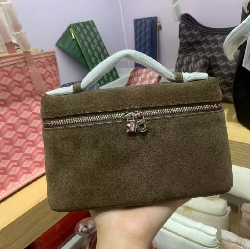 L19 Torbica od prave kože, mat nubuk, torbica za obrok, kozmetička torbica, ručna ili preko ramena, crossbody, ulični stil