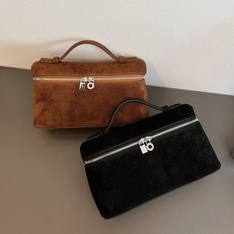 L19 Torbica od prave kože, mat nubuk, torbica za obrok, kozmetička torbica, ručna ili preko ramena, crossbody, ulični stil