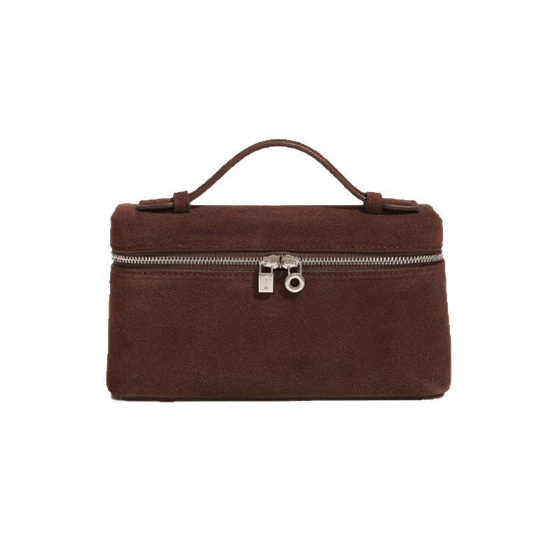 L19 Torbica od prave kože, mat nubuk, torbica za obrok, kozmetička torbica, ručna ili preko ramena, crossbody, ulični stil