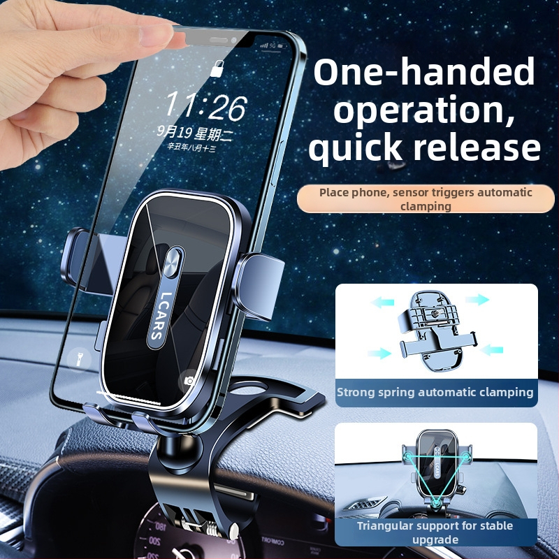 LCARS autótelefon tartó a műszerfalhoz, univerzális, forgatható és állítható, Snap-on rögzítés