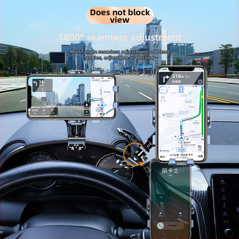 LCARS autótelefon tartó a műszerfalhoz, univerzális, forgatható és állítható, Snap-on rögzítés