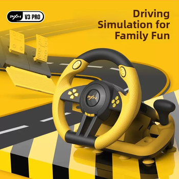 PXN-V3 lenktynių vairas PC/PS3/PS4/Xbox One/Switch – USB, ABS + metalas, Realus važiavimo simuliavimas