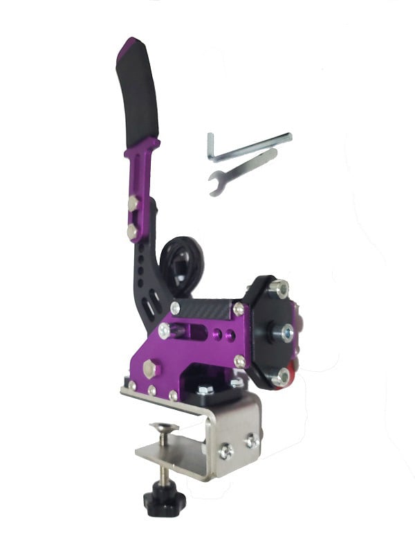 Βραχίονας στήριξης τιμονιού και βάσης καθίσματος με φρένο έλξης γραμμικού τύπου για drift παιχνίδια, USB PC διεπαφή, συμβατός με G25/G27/G29/G920/T300RS/T500RS/45B/T80, από αλουμίνιο και ανοξείδωτο ατσάλι, διαστάσεις 34×20×9 cm, βάρος 1.75 kg