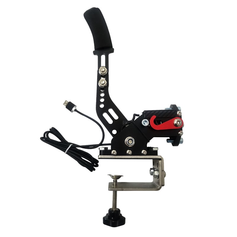 Βραχίονας στήριξης τιμονιού και βάσης καθίσματος με φρένο έλξης γραμμικού τύπου για drift παιχνίδια, USB PC διεπαφή, συμβατός με G25/G27/G29/G920/T300RS/T500RS/45B/T80, από αλουμίνιο και ανοξείδωτο ατσάλι, διαστάσεις 34×20×9 cm, βάρος 1.75 kg