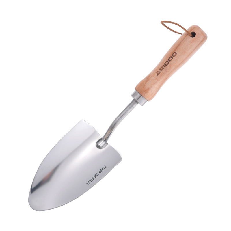 Железна градинска лопата — малка ръчна лопата за копаене и разрохване на почвата, засаждане на цветя и саксии, диви зеленчуци и пляжно събиране; възможна персонализация