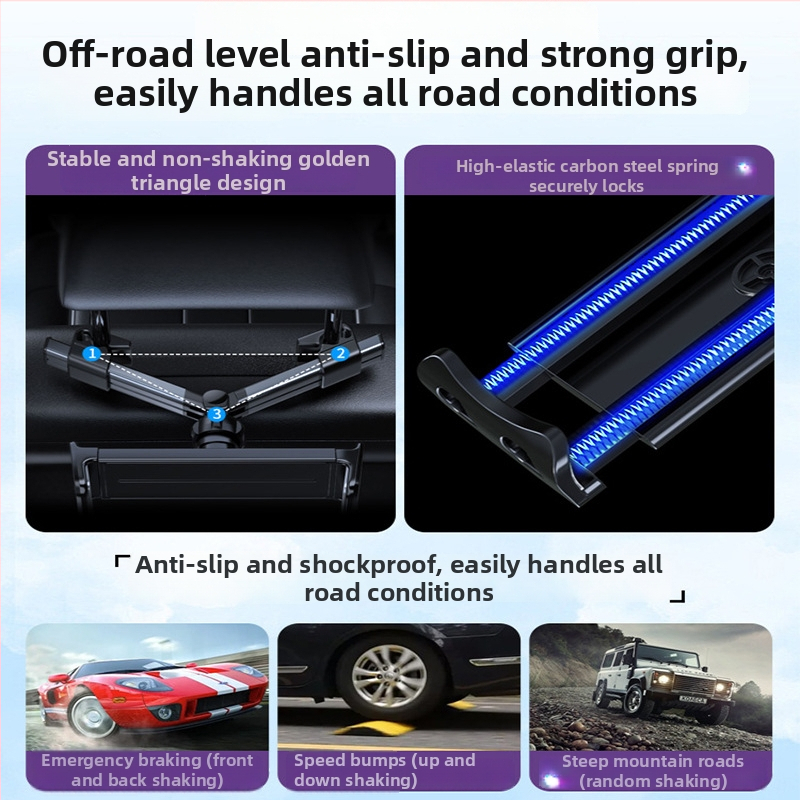 Yiyi držiak na tablet do auta s teleskopickým ramenom - univerzálny pre zadné operadlo, Snap-On upevnenie, 150 g