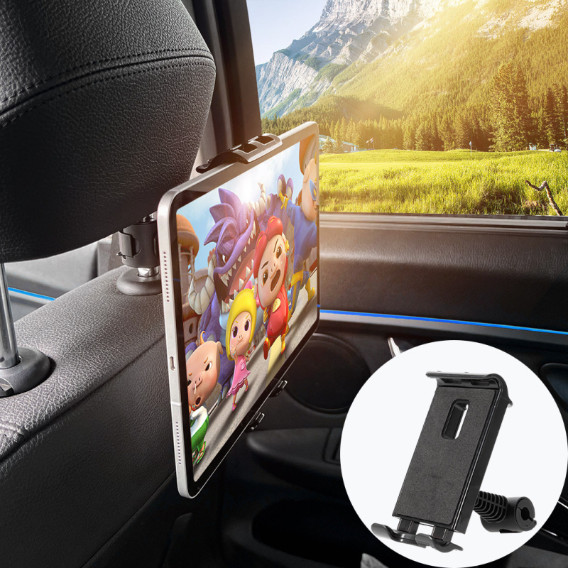 Yiyi držiak na tablet do auta s teleskopickým ramenom - univerzálny pre zadné operadlo, Snap-On upevnenie, 150 g