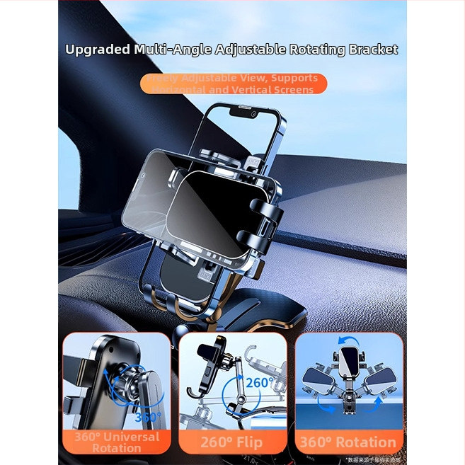 Držiak na telefón do auta, univerzálny pre panel prístrojov, Snap-On uchytenie, dobíjateľná batéria
