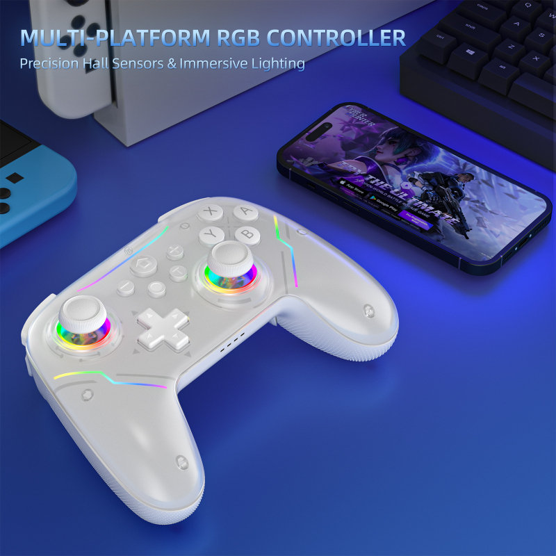 Controler fără fir Switch (model Jys-ns2286) - compatibil cu Switch, Switch Lite, Switch OLED, PC și Steam Deck, interfață USB