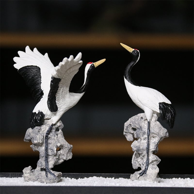 Διακοσμητικό πελεκάνος με βραχώδες τοπίο και ρέον νερό σε μικροτοπίο για μπονσί διακόσμηση - φυσική ρητίνη - κινεζικό στυλ - μάρκα Little humble craftsman