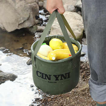 Сгъваема кофа за вода за къмпинг – PVC, водоустойчива материя, капацитет 10000 мл, преносима за автомобил