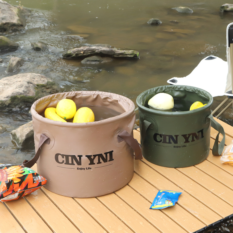 Сгъваема кофа за вода за къмпинг – PVC, водоустойчива материя, капацитет 10000 мл, преносима за автомобил