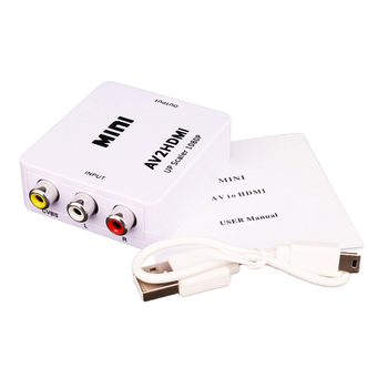 AV į HDMI vaizdo keitiklis žaidimų konsolėms, 1080P, suderinamas su visomis sistemomis, nuotolinis pažadinimas, energijos valdymas