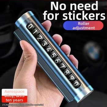 Dočasná tabuľka na parkovanie s číslom telefónu — kovová, model Number Plate 01, tlač loga nie je k dispozícii