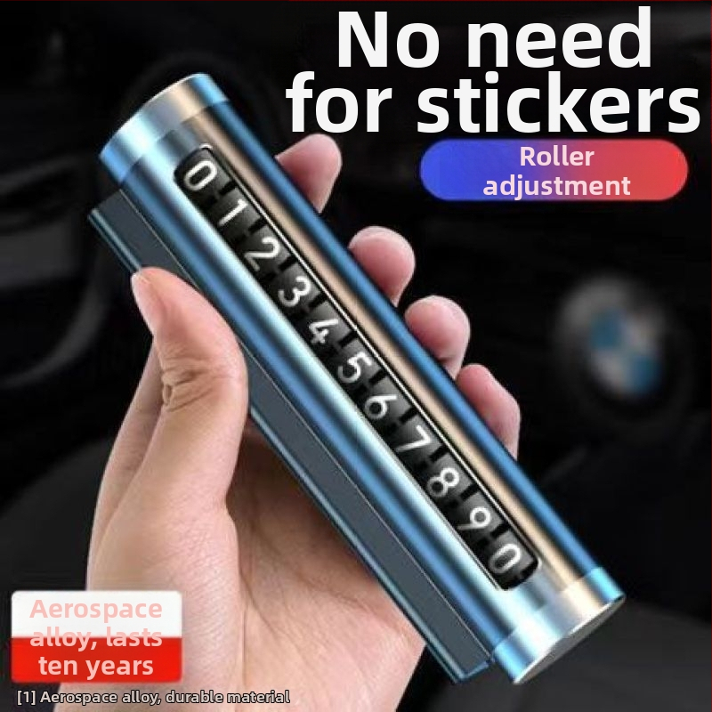 Dočasná tabuľka na parkovanie s číslom telefónu — kovová, model Number Plate 01, tlač loga nie je k dispozícii