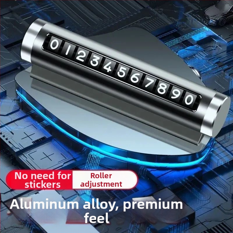 Dočasná tabuľka na parkovanie s číslom telefónu — kovová, model Number Plate 01, tlač loga nie je k dispozícii