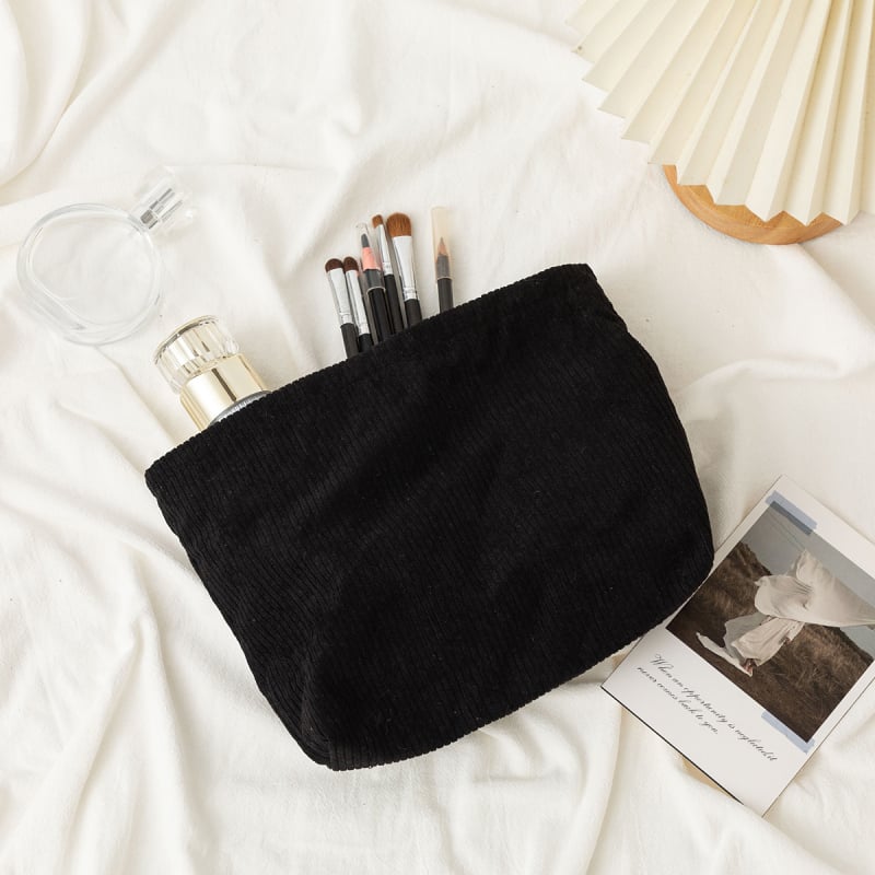 Τσαντάκι καλλυντικών από πολυεστέρα, ριγέ σχέδιο, ευρύχωρο, με φερμουάρ, αναπνεόμενο, για καθημερινή χρήση