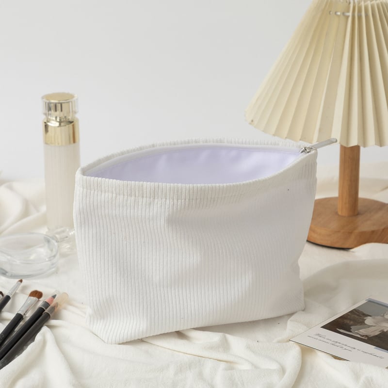 Τσαντάκι καλλυντικών από πολυεστέρα, ριγέ σχέδιο, ευρύχωρο, με φερμουάρ, αναπνεόμενο, για καθημερινή χρήση