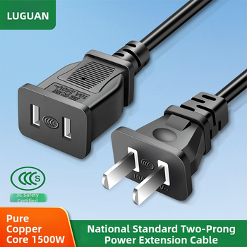 Dviejų kištukų maitinimo ilginamasis laidas namų naudojimui, 10A, 220–250V, PVC korpusas, variniai laidai, 1500W