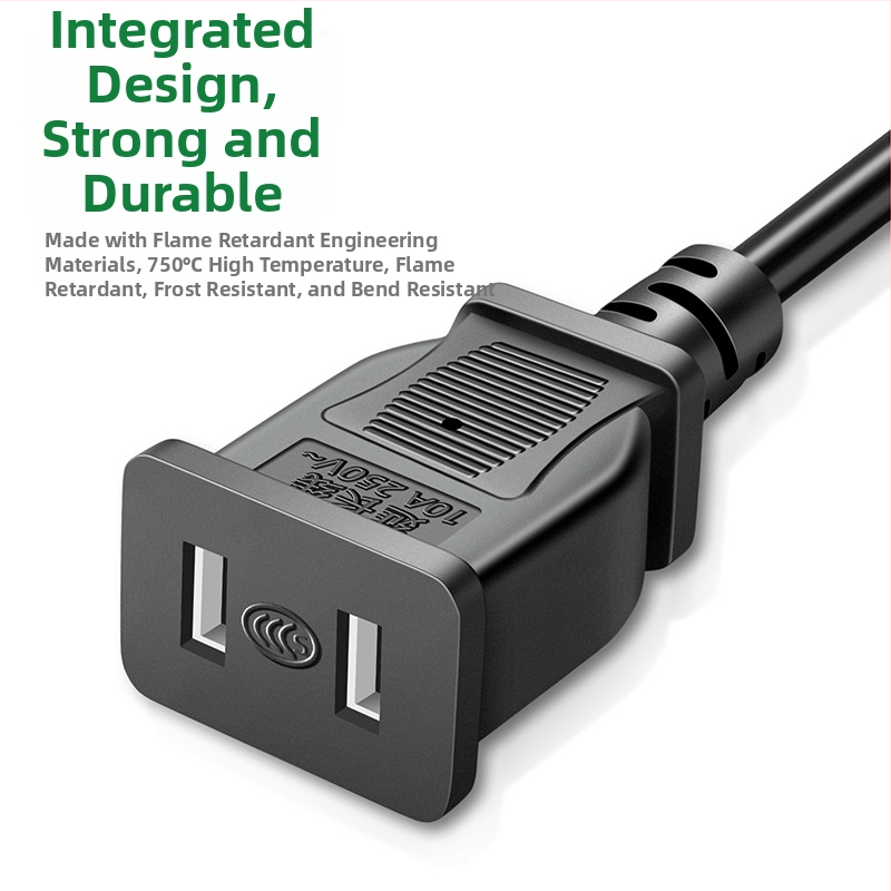 Divu kontaktu strāvas pagarināšanas kabels mājas lietošanai, 10A, 220–250V, PVC korpuss, vara vadītāji, 1500W