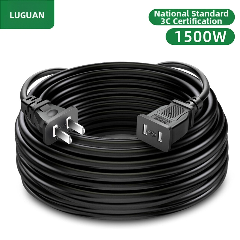 Dviejų kištukų maitinimo ilginamasis laidas namų naudojimui, 10A, 220–250V, PVC korpusas, variniai laidai, 1500W