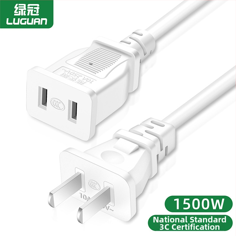 Dviejų kištukų maitinimo ilginamasis laidas namų naudojimui, 10A, 220–250V, PVC korpusas, variniai laidai, 1500W