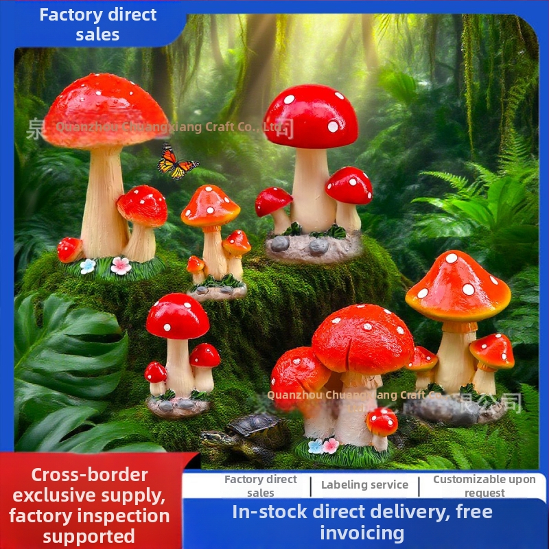 Živicové remeslá: séria Mushroom Zakka s mikrolandšaftom machu a sukulentmi v kvetináči, dekoratív predmety zo živice; materiál: syntetická živica; štýl: moderná jednoduchosť; balenie: kartón