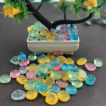 Pietre fluorescente pentru amenajări acvariu și micro-peisaje - Plastic, formă pietriș, turnare prin injecție, ambalare într-o pungă