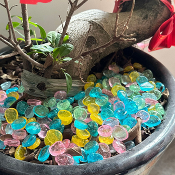 Pietre fluorescente pentru amenajări acvariu și micro-peisaje - Plastic, formă pietriș, turnare prin injecție, ambalare într-o pungă