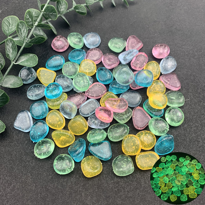 Pietre fluorescente pentru amenajări acvariu și micro-peisaje - Plastic, formă pietriș, turnare prin injecție, ambalare într-o pungă