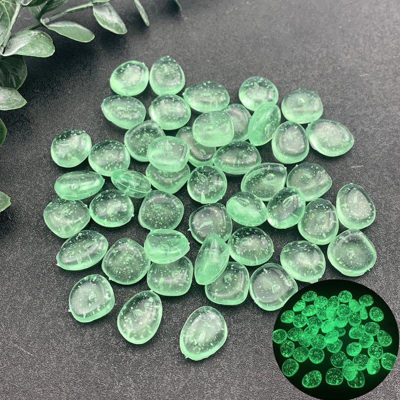 Pietre fluorescente pentru amenajări acvariu și micro-peisaje - Plastic, formă pietriș, turnare prin injecție, ambalare într-o pungă