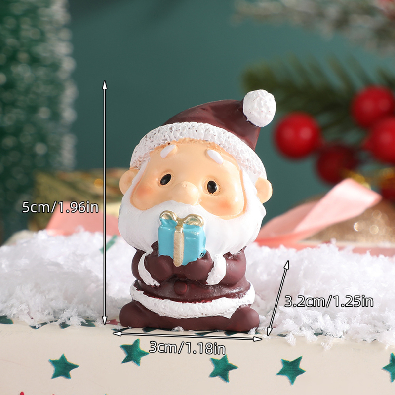 Mini karácsonyi családi állat ornament – gyanta, mini tájkép dekoráció, karton csomagolás