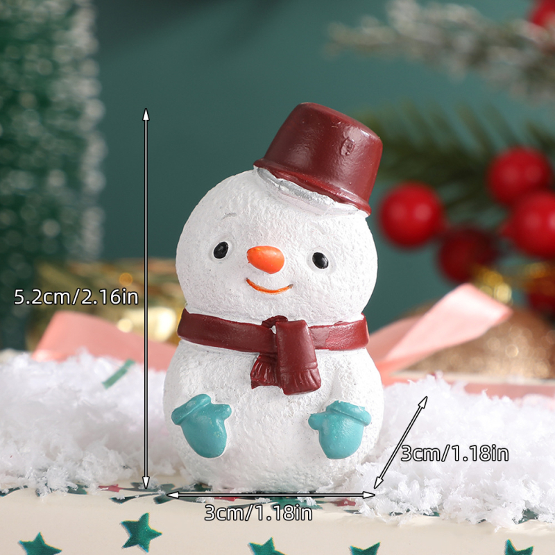 Mini karácsonyi családi állat ornament – gyanta, mini tájkép dekoráció, karton csomagolás