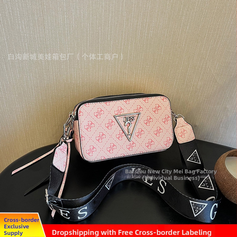 Ženska monogram kvadratna crossbody torbica za kameru, PU koža, horizontalni oblik, zatvarač, unutarnja džep za telefon, jedan remen za rame