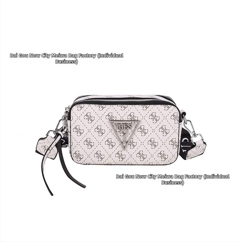 Ženska monogram kvadratna crossbody torbica za kameru, PU koža, horizontalni oblik, zatvarač, unutarnja džep za telefon, jedan remen za rame