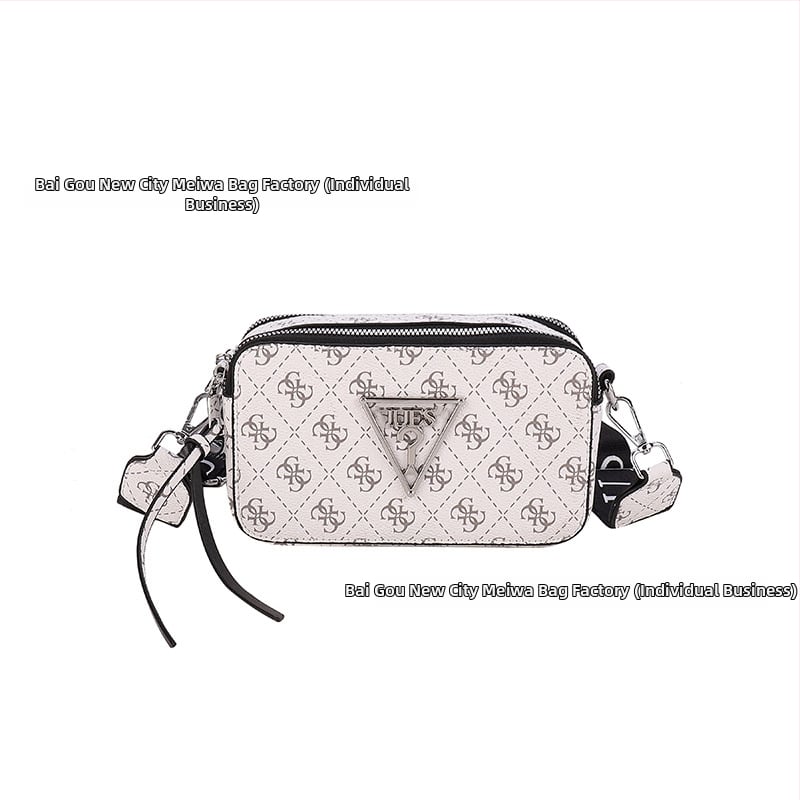 Ženska monogram kvadratna crossbody torbica za kameru, PU koža, horizontalni oblik, zatvarač, unutarnja džep za telefon, jedan remen za rame
