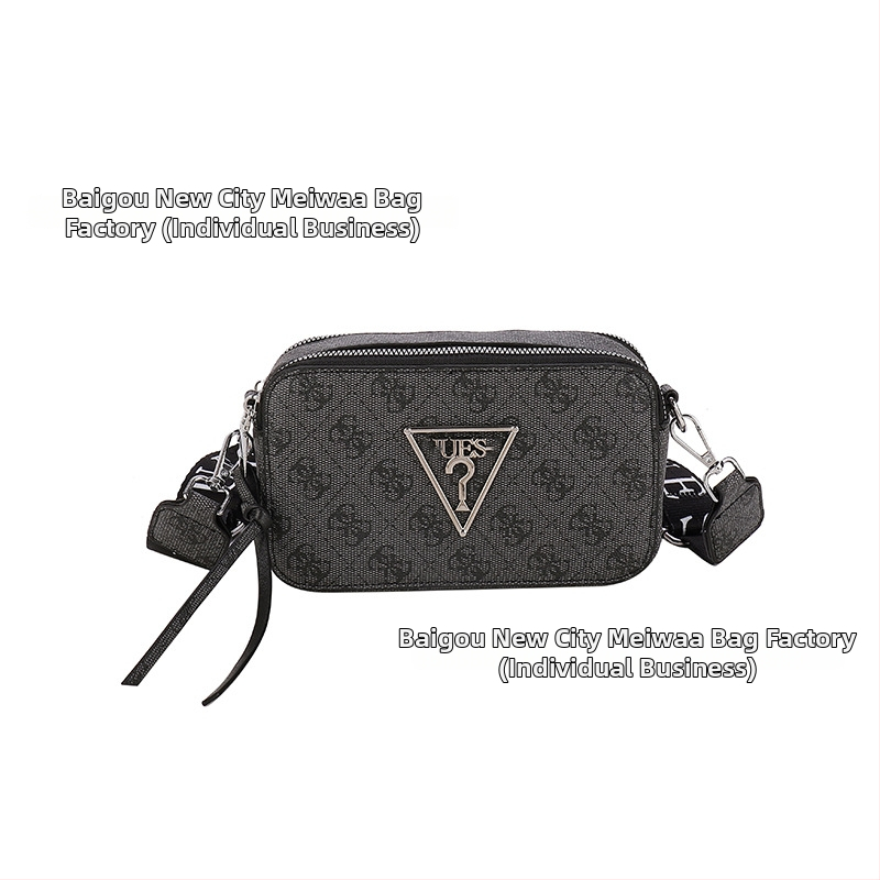 Ženska monogram kvadratna crossbody torbica za kameru, PU koža, horizontalni oblik, zatvarač, unutarnja džep za telefon, jedan remen za rame