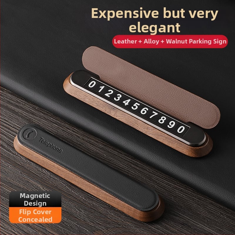 Treasure lvbao Drevená skrytá parkovacia tabuľka pre auto, Model #123F, Tlač loga k dispozícii