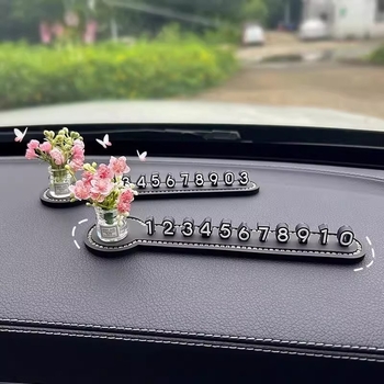 Tabuľka s číslom vozidla, svetelný typ, dizajn karikatúrnej vázy, tabuľka s telefónnym číslom na dočasné parkovanie