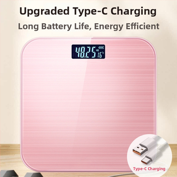 Έξυπνο οικιακό ζύγι με οθόνη θερμοκρασίας και μέτρηση σωματικού λίπους και ύδατος — εύρος 0,2–180 kg, LCD οθόνη, αισθητήρας υψηλής ακρίβειας, θερμοενισχυμένο γυαλί