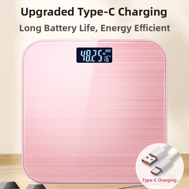 Nutikas kodukaal temperatuuri näiduga ja keha rasva ning vee mõõtmisega — 0,2–180 kg vahemik, LCD-ekraan, kõrge täpsusega sensor, karastatud klaas