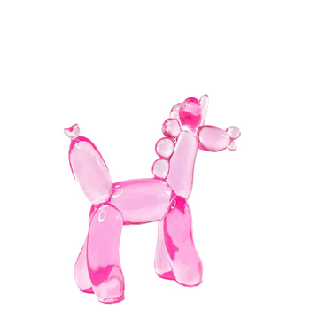 Pastoraálny živicový mini ornament zvierat: psia figúrka s priehľadnou mikro scénou jednorožca