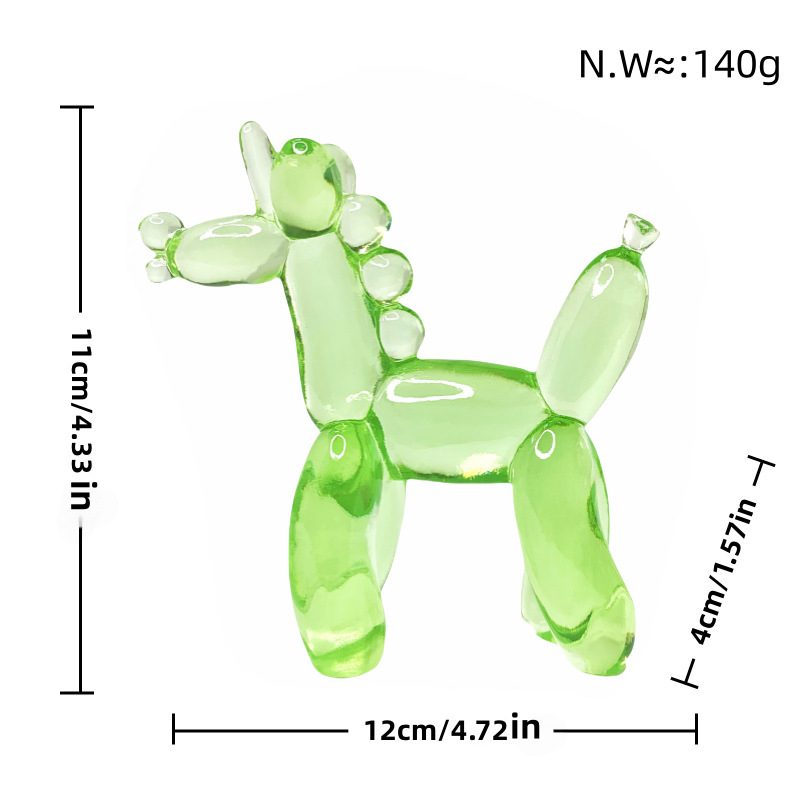 Pastoraálny živicový mini ornament zvierat: psia figúrka s priehľadnou mikro scénou jednorožca