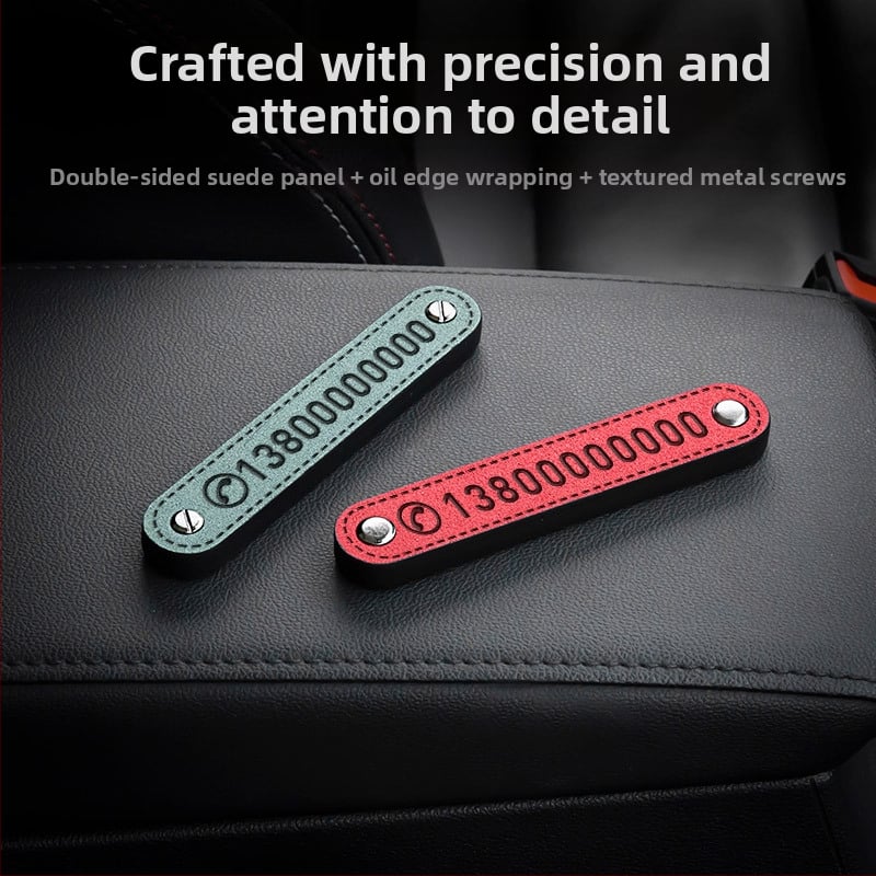 Табелка за паркинг с номер – замшена вътрешна автомобилна принадлежност с персонализирано лого, модел FMHM356, скрит тип, персонализация (FMHM356, Скрит тип, Лого отпечатано, Персонализация)