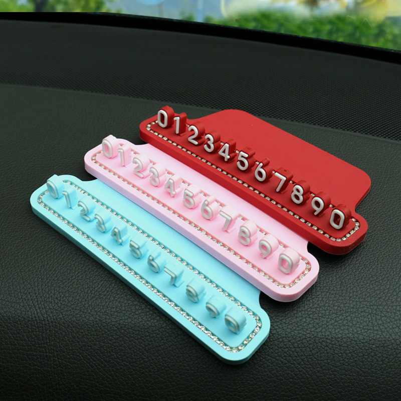 Carte temporară de parcare cu număr de telefon — decor interior auto 4D DIY, model 9272-02, PVC
