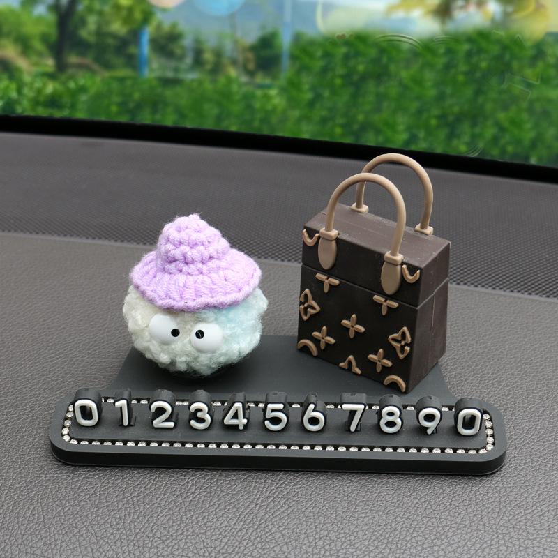 Carte temporară de parcare cu număr de telefon — decor interior auto 4D DIY, model 9272-02, PVC