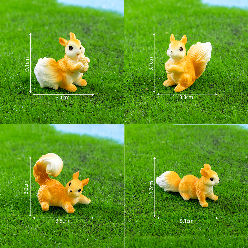 Dekorácia pre terárium zo živice: DIY machová krajina so malým veveričkou – dekorácia do akvária/terária